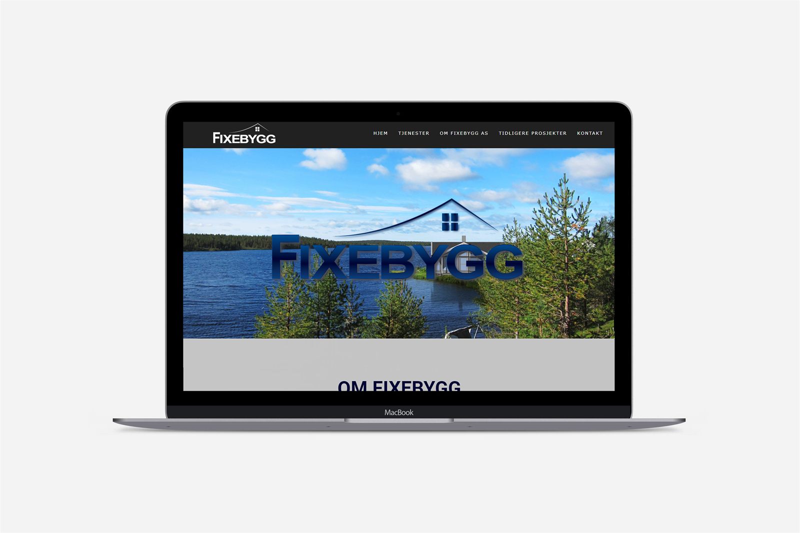 Fixebygg AS – nettside vist på MacBook